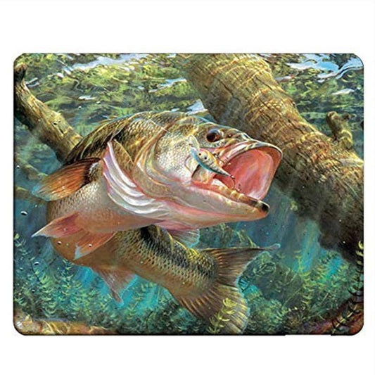 Fish Rectangle Computer Mousepad Bass Fish Jumping Hook Mouse Pad Mat