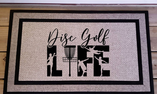 Disc Golf DiscGolf Life Logo Door Mat Disgolfer Gift Doormat