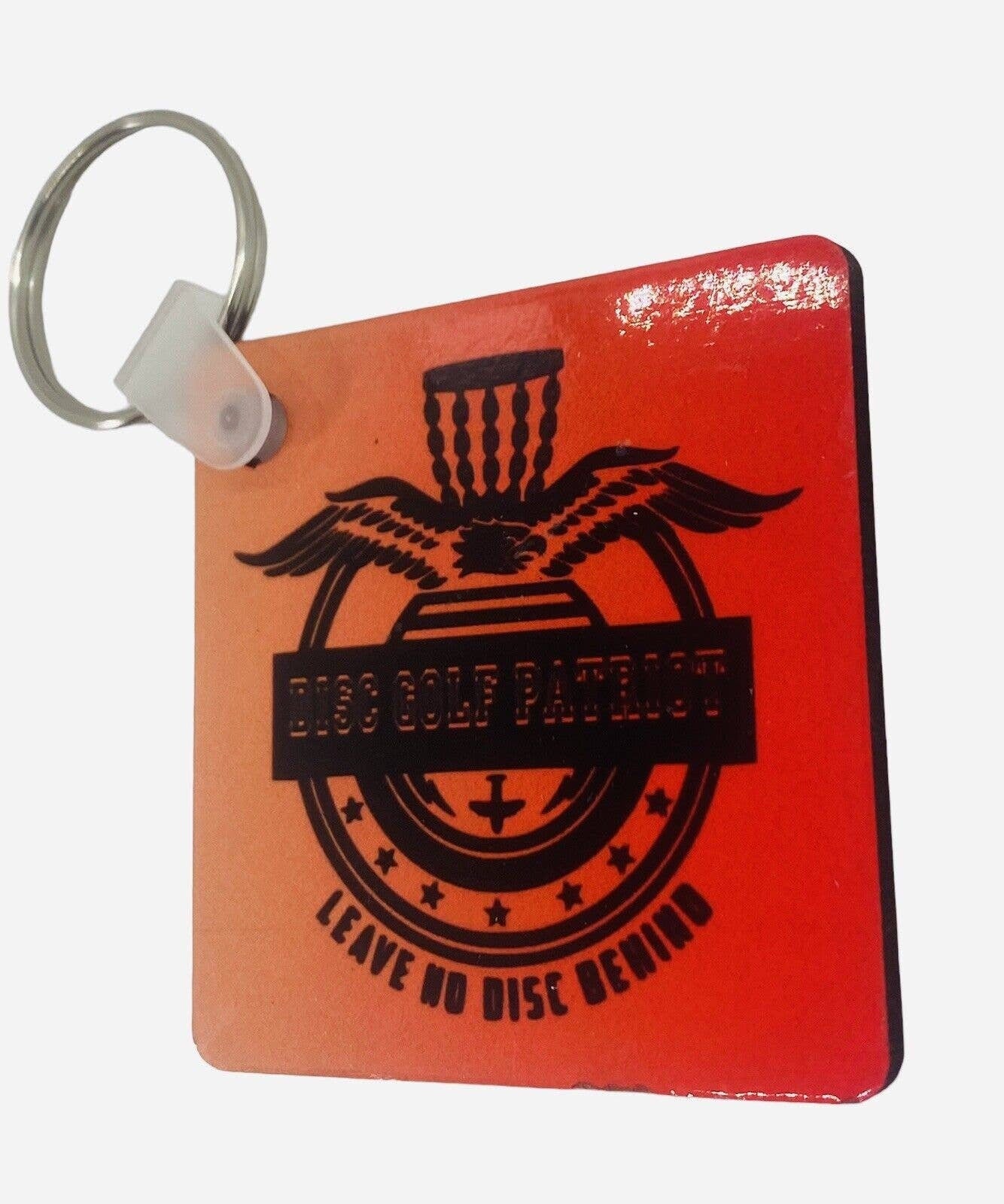 Disc Golf Keychain DISCGOLF PATRIOT Orange Red Gradient Custom Made Key Ring