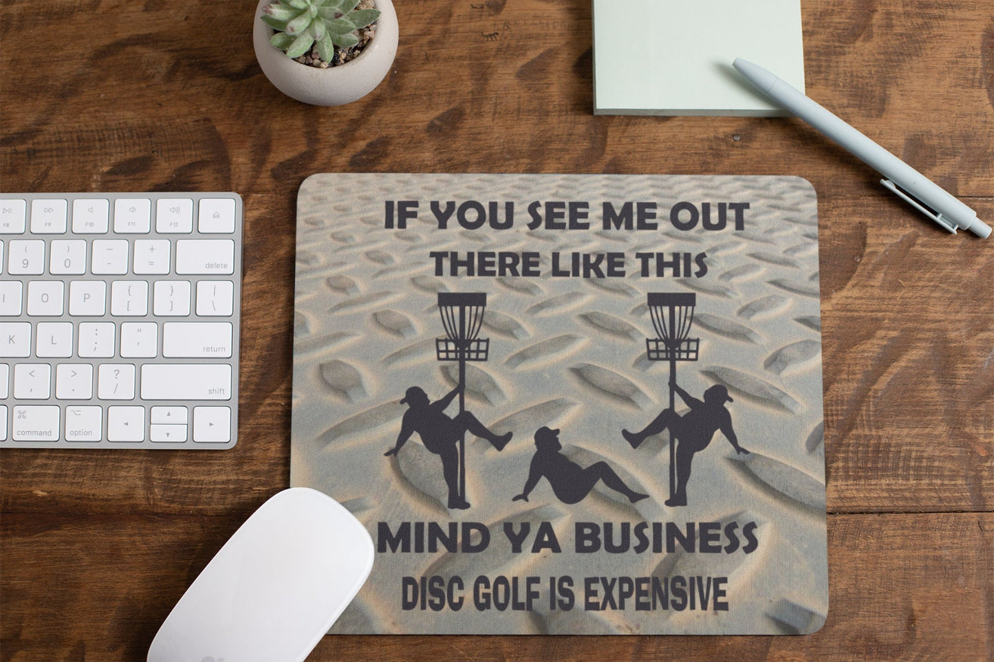 Disc Golf Funny Stripper Man TRUCKER Mousepad Mouse Pad Computer Golf Gift