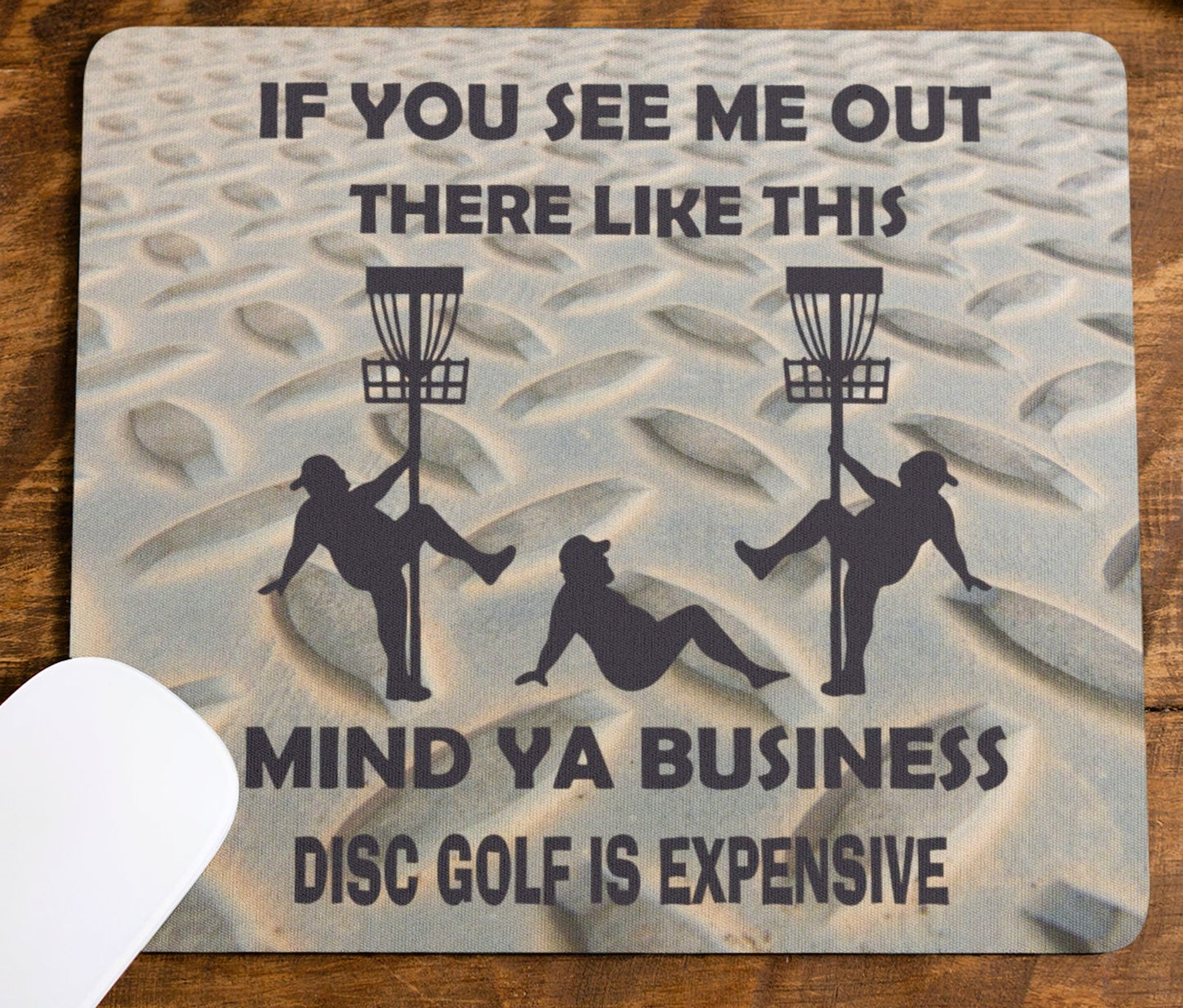 Disc Golf Funny Stripper Man TRUCKER Mousepad Mouse Pad Computer Golf Gift