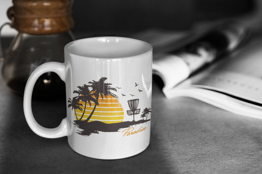 Disc Golf PARADISE SUNSET Mug Disc Golf Gifts Disc Golf Cup Frisbee Golf Mug