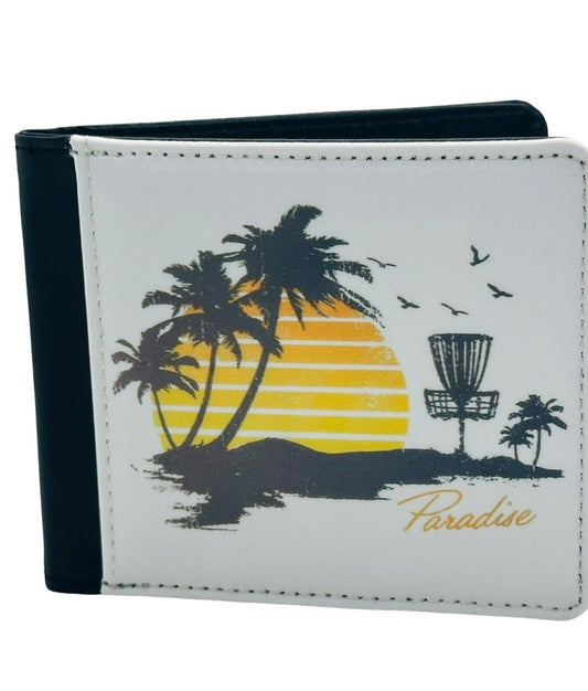 Disc Golf PARADISE SUNRISE Sublimated Design Bi-Fold Wallet Disgolfer Gift