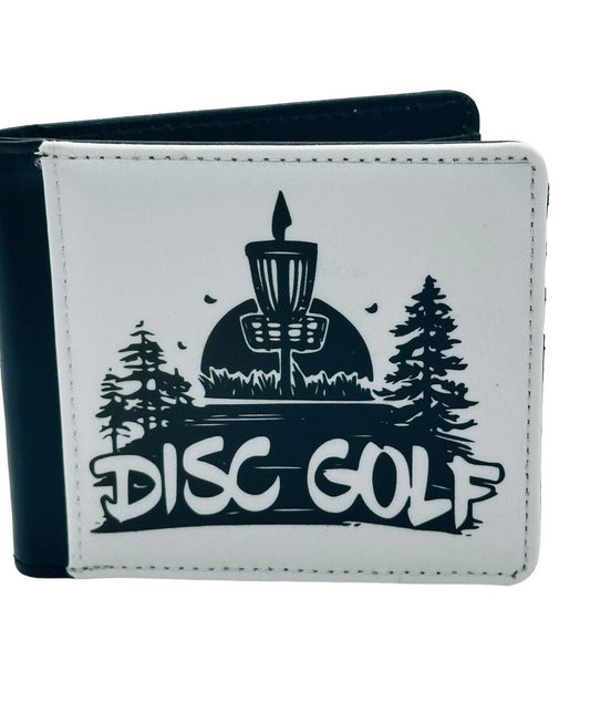 Disc Golf BASKET TREE SCENE Disc Sublimated Design Bi-Fold Wallet Disgolfer Gift