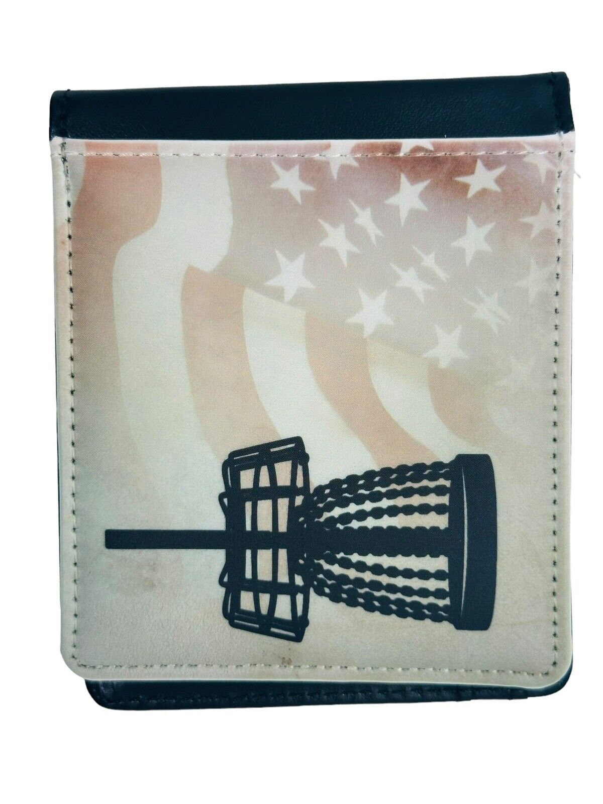 Disc Golf AMERICAN FLAG BASKET Sublimated Design Bi-Fold Wallet Disgolfer Gift