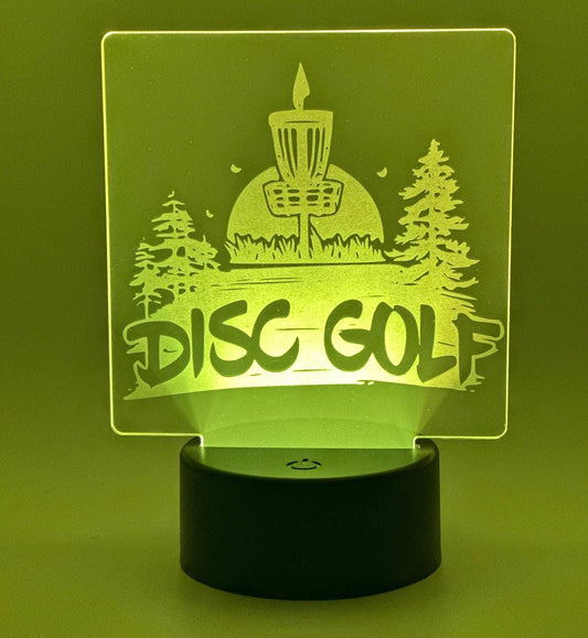 Disc Golf Laser Engraved LED light, Disc Golf Gift, Sport Gift, LED Night Light, Engraved Gift, Coach Gift, Player Gift