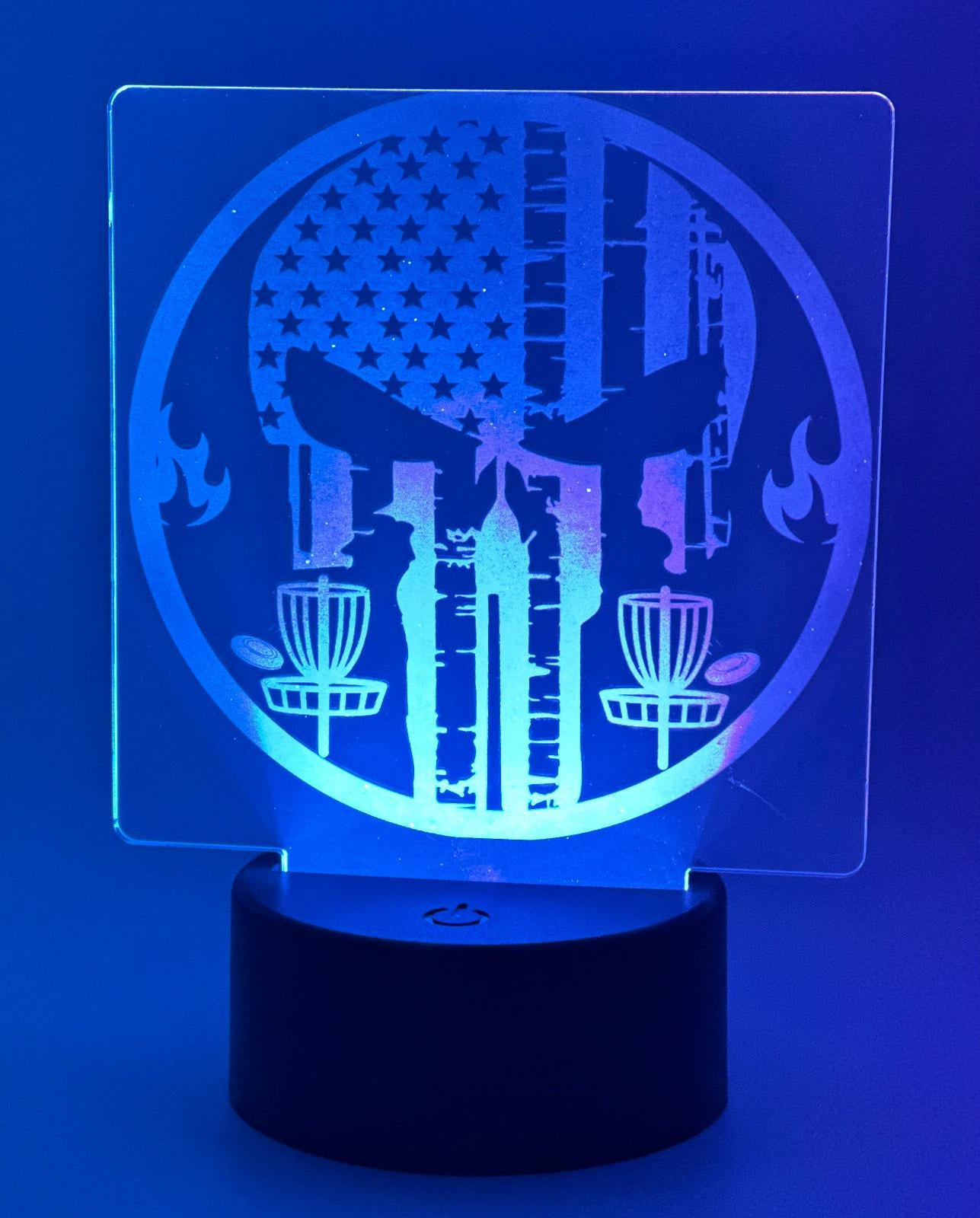 Disc Golf Laser Engraved LED light, Disc Golf Gift, Sport Gift, LED Night Light, Engraved Gift, Coach Gift, Player Gift