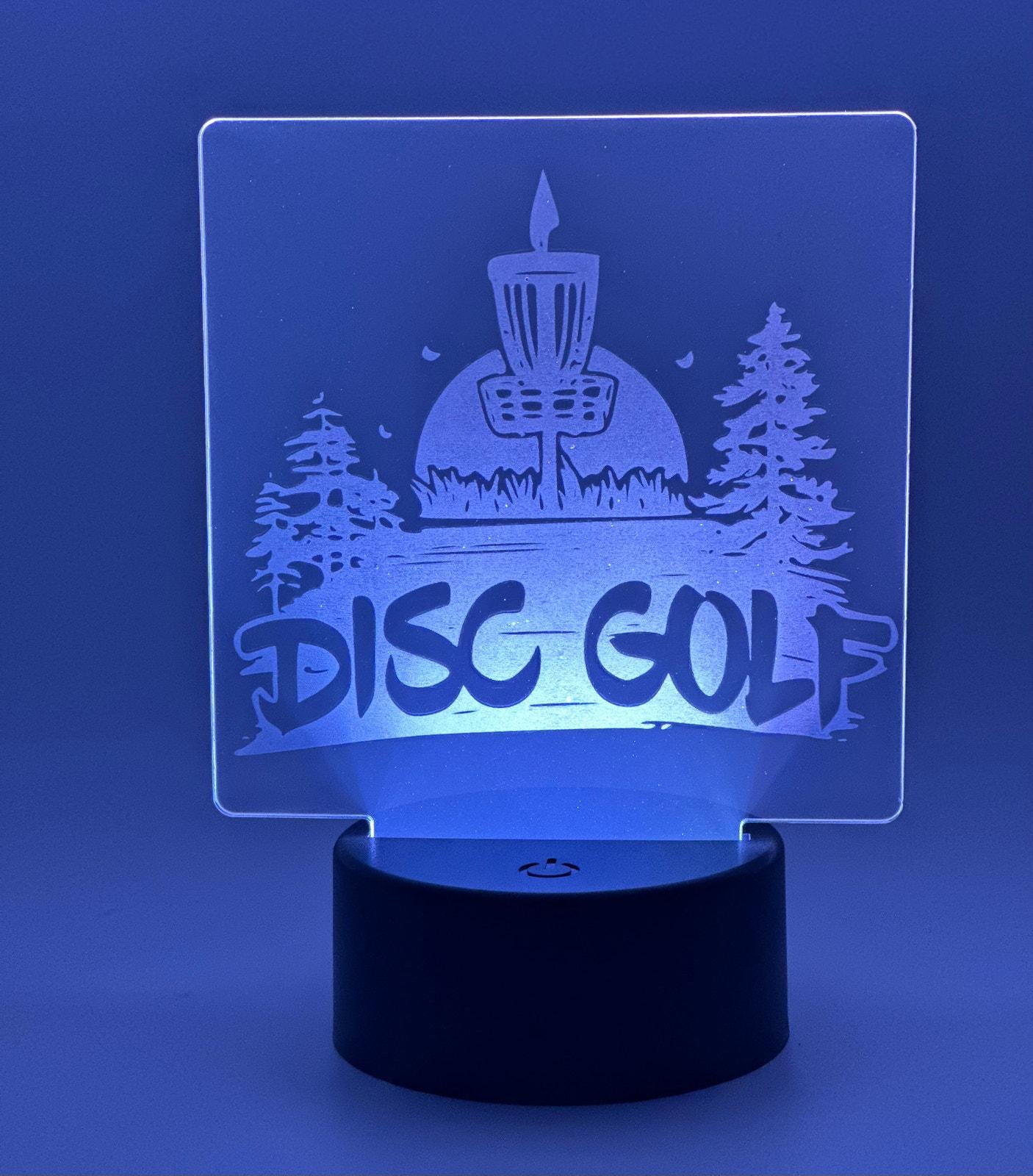 Disc Golf Laser Engraved LED light, Disc Golf Gift, Sport Gift, LED Night Light, Engraved Gift, Coach Gift, Player Gift