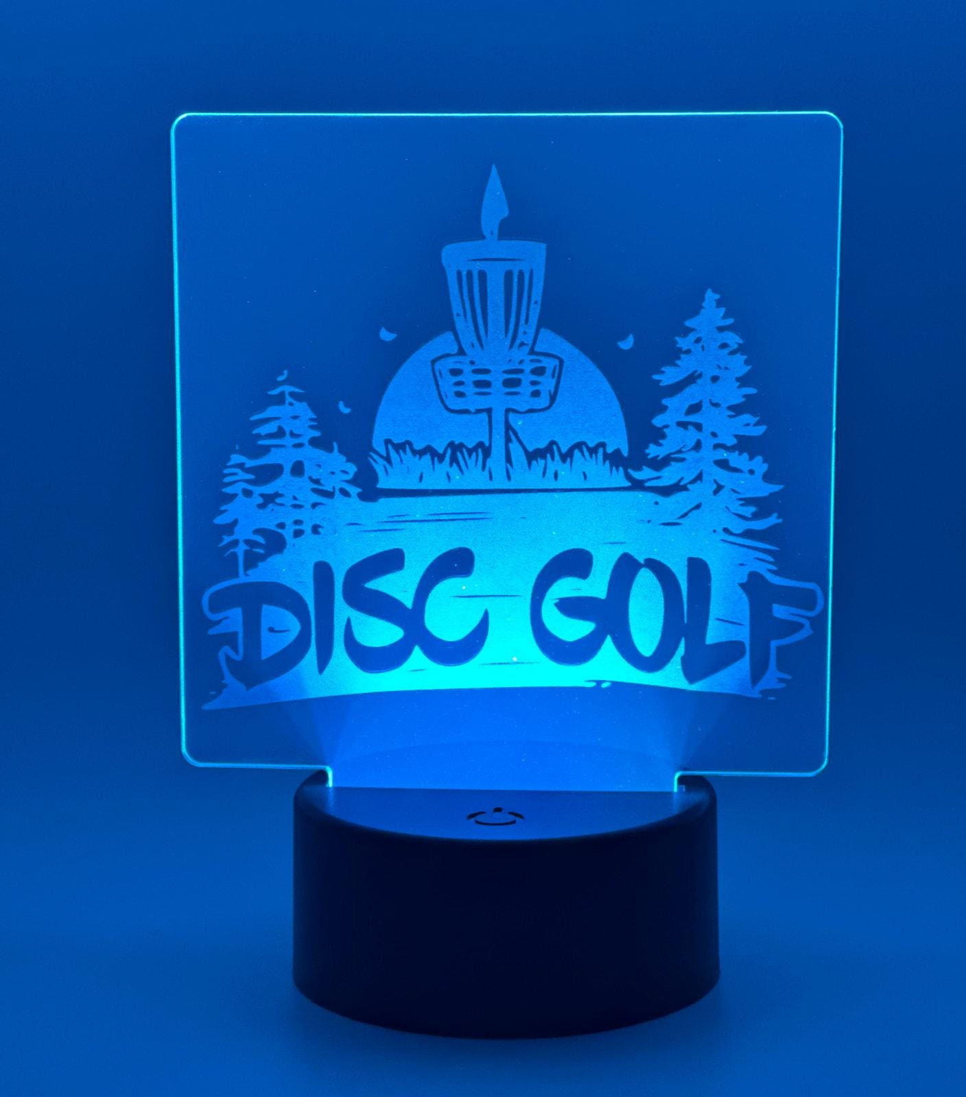 Disc Golf Laser Engraved LED light, Disc Golf Gift, Sport Gift, LED Night Light, Engraved Gift, Coach Gift, Player Gift