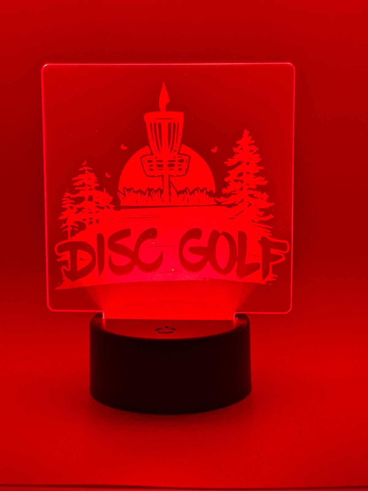 Disc Golf Laser Engraved LED light, Disc Golf Gift, Sport Gift, LED Night Light, Engraved Gift, Coach Gift, Player Gift