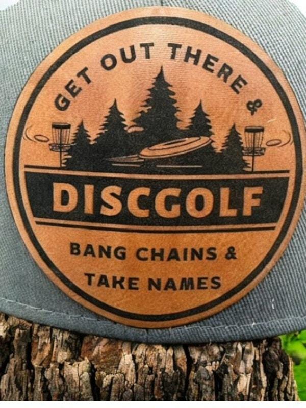 Disc Golf Leather Patch Hat Trucker Hat Bang Chains Gry/Yell