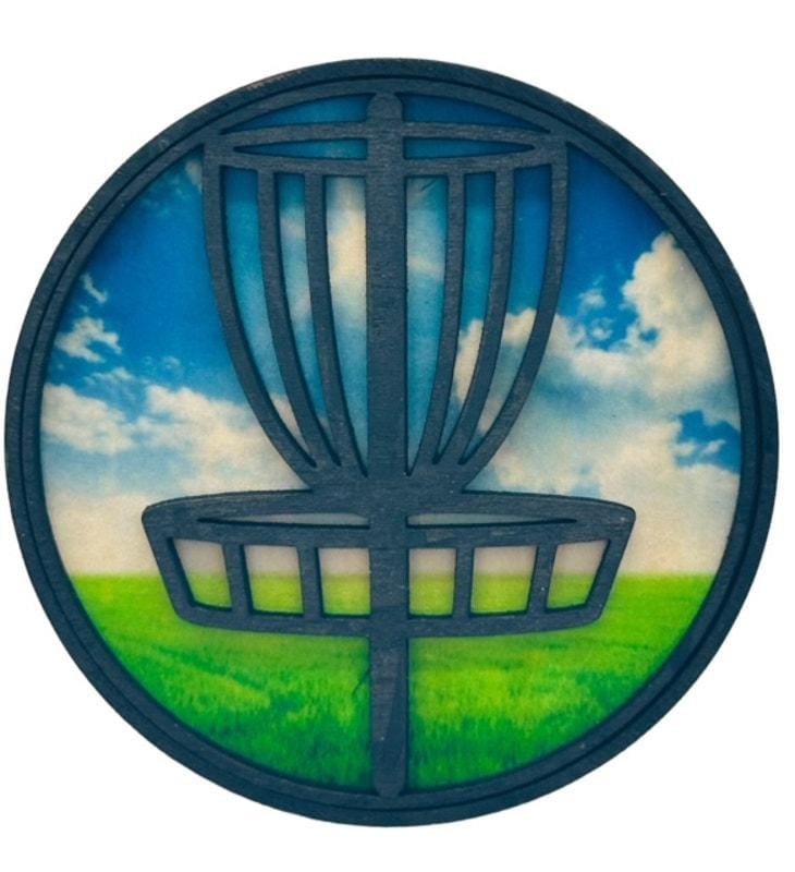 Disc Golf BLUE SKIES Car Air Freshener Laser Engraved Wood Vent Clip On