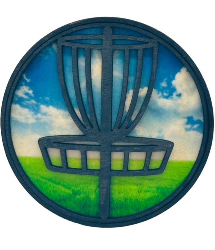 Disc Golf BLUE SKIES Car Air Freshener Laser Engraved Wood Vent Clip On