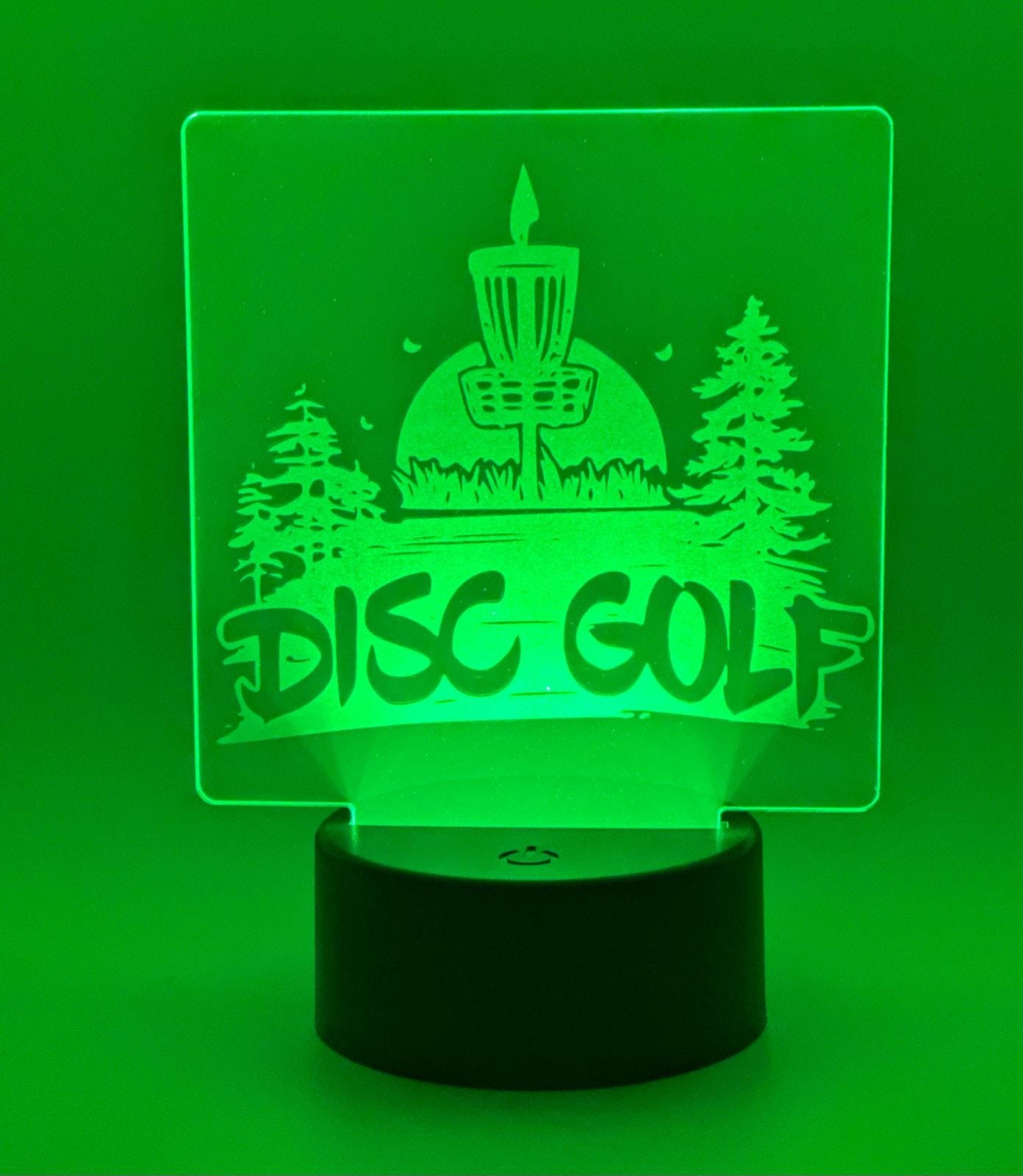 Disc Golf Laser Engraved LED light, Disc Golf Gift, Sport Gift, LED Night Light, Engraved Gift, Coach Gift, Player Gift