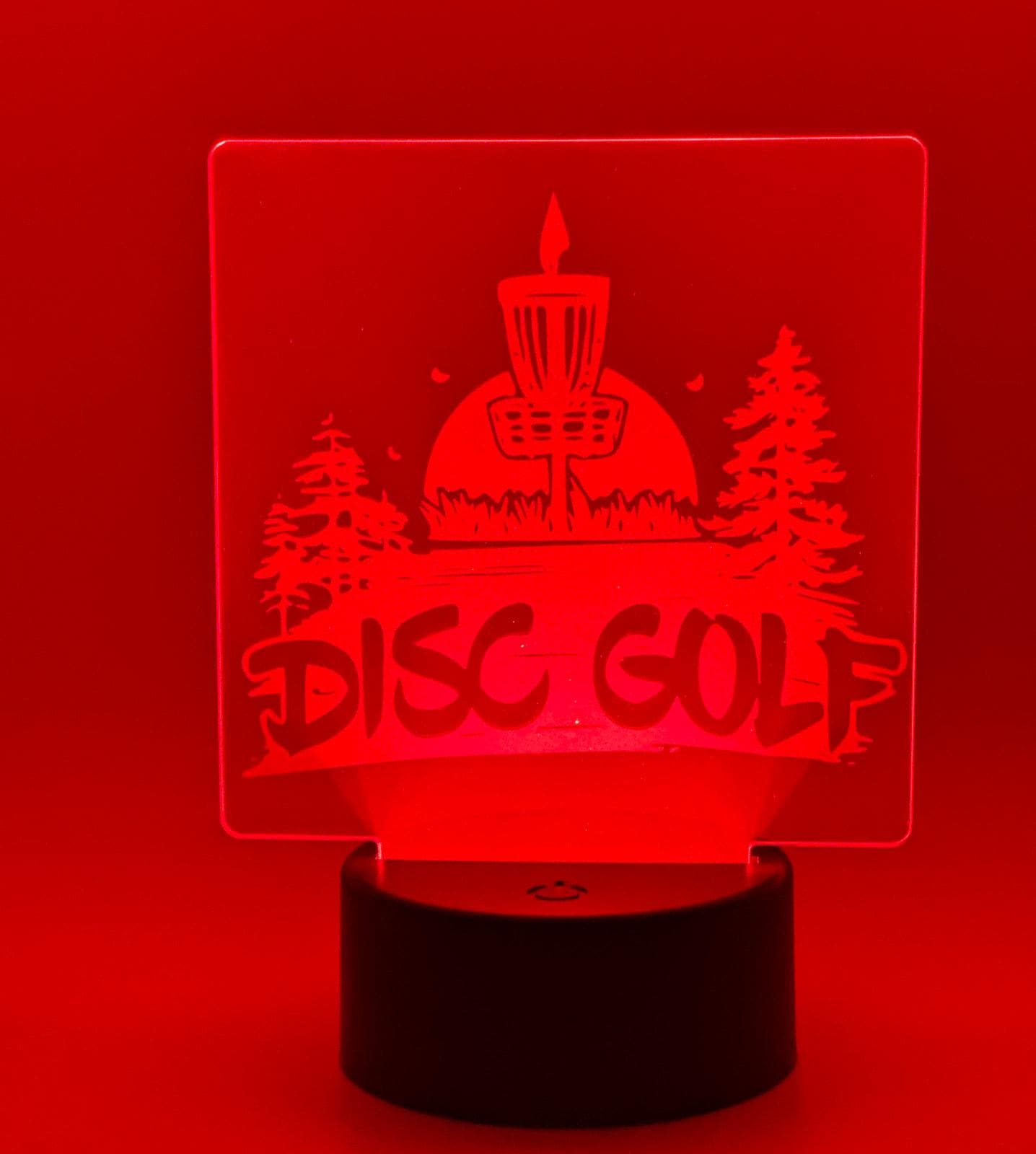 Disc Golf Laser Engraved LED light, Disc Golf Gift, Sport Gift, LED Night Light, Engraved Gift, Coach Gift, Player Gift