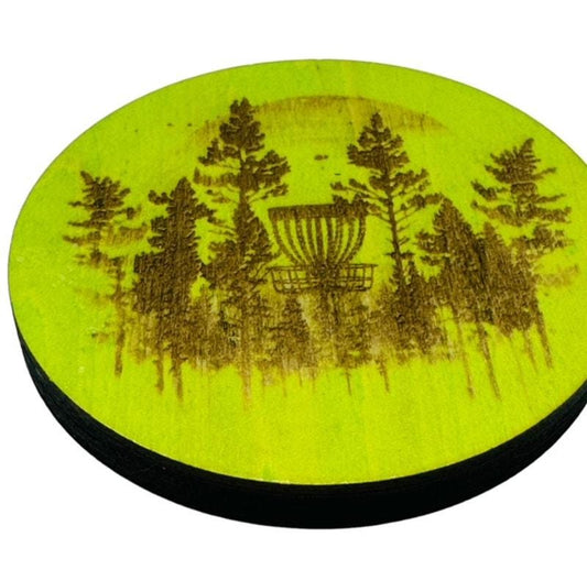 Disc Golf Mini Wood Laser Engraved Bottle Opener 4" Discgolf Scene